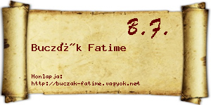 Buczák Fatime névjegykártya